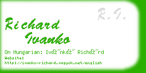 richard ivanko business card